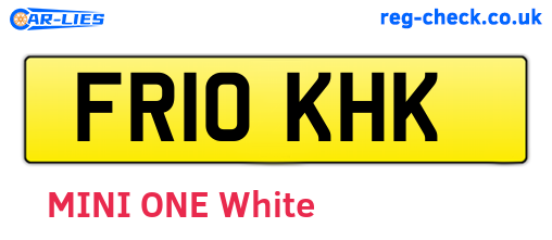 FR10KHK are the vehicle registration plates.