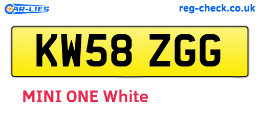 KW58ZGG are the vehicle registration plates.