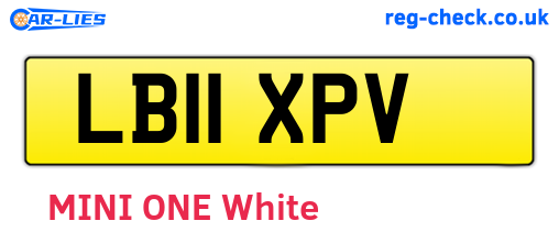 LB11XPV are the vehicle registration plates.