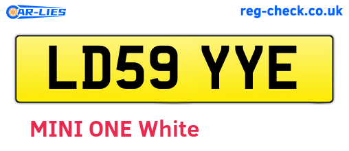 LD59YYE are the vehicle registration plates.