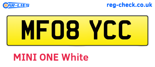 MF08YCC are the vehicle registration plates.
