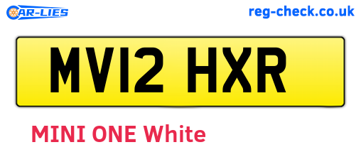 MV12HXR are the vehicle registration plates.