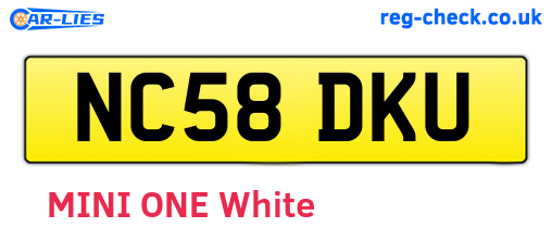 NC58DKU are the vehicle registration plates.