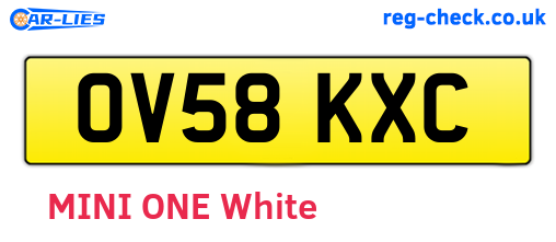 OV58KXC are the vehicle registration plates.