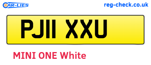 PJ11XXU are the vehicle registration plates.