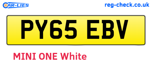 PY65EBV are the vehicle registration plates.