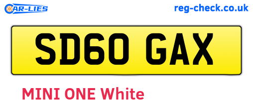 SD60GAX are the vehicle registration plates.