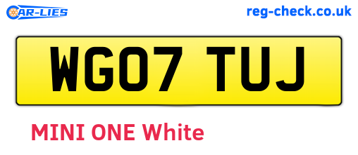 WG07TUJ are the vehicle registration plates.