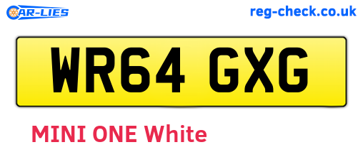 WR64GXG are the vehicle registration plates.