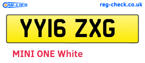 YY16ZXG are the vehicle registration plates.
