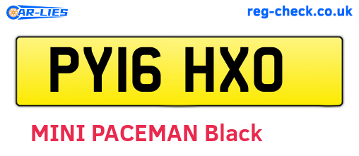 PY16HXO are the vehicle registration plates.