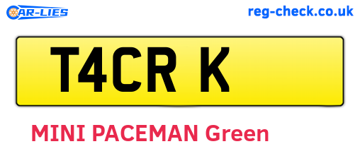 T4CRK are the vehicle registration plates.