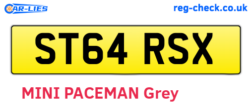 ST64RSX are the vehicle registration plates.
