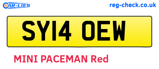 SY14OEW are the vehicle registration plates.