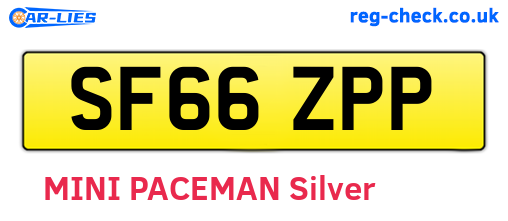 SF66ZPP are the vehicle registration plates.