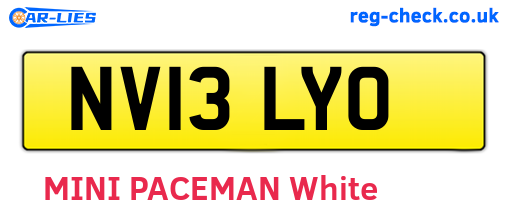 NV13LYO are the vehicle registration plates.