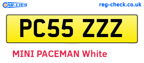 PC55ZZZ are the vehicle registration plates.
