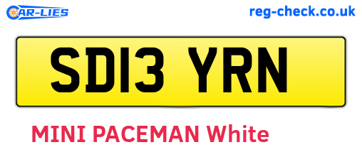 SD13YRN are the vehicle registration plates.