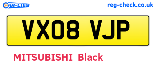 VX08VJP are the vehicle registration plates.