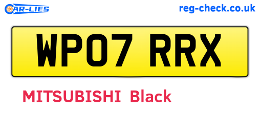 WP07RRX are the vehicle registration plates.