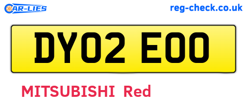 DY02EOO are the vehicle registration plates.