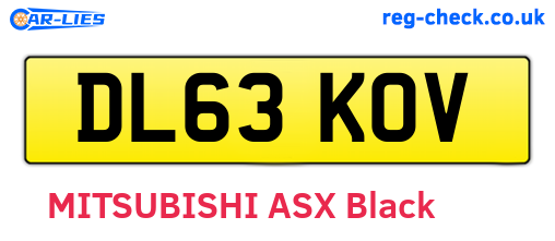 DL63KOV are the vehicle registration plates.
