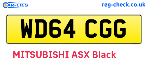 WD64CGG are the vehicle registration plates.