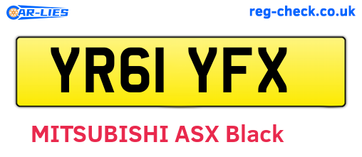 YR61YFX are the vehicle registration plates.
