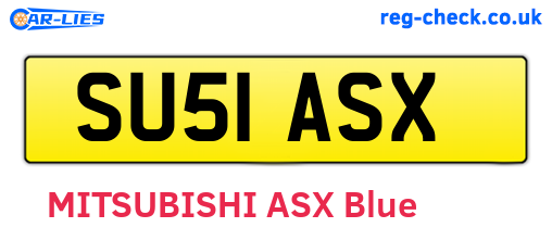 SU51ASX are the vehicle registration plates.