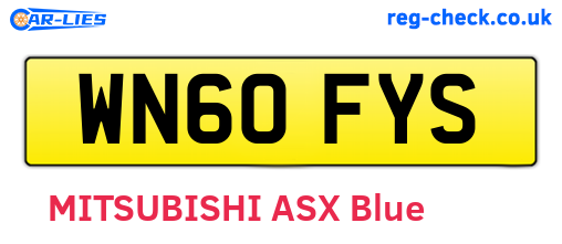 WN60FYS are the vehicle registration plates.