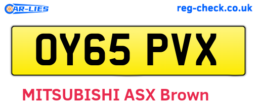 OY65PVX are the vehicle registration plates.