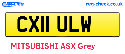 CX11ULW are the vehicle registration plates.