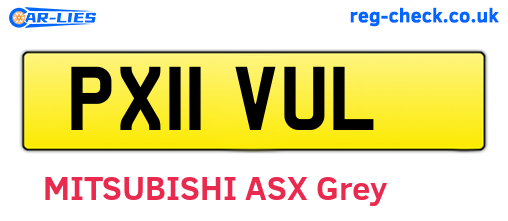 PX11VUL are the vehicle registration plates.