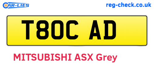 T80CAD are the vehicle registration plates.
