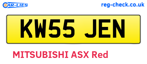 KW55JEN are the vehicle registration plates.