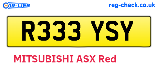 R333YSY are the vehicle registration plates.