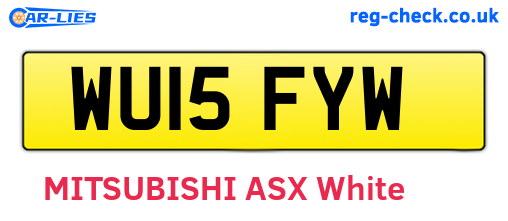 WU15FYW are the vehicle registration plates.
