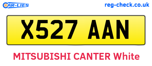 X527AAN are the vehicle registration plates.