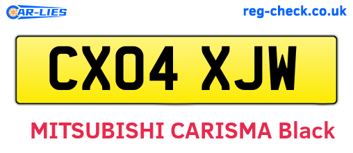 CX04XJW are the vehicle registration plates.