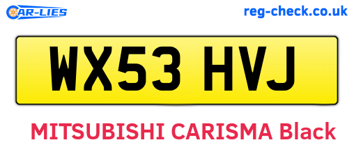 WX53HVJ are the vehicle registration plates.