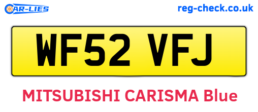 WF52VFJ are the vehicle registration plates.