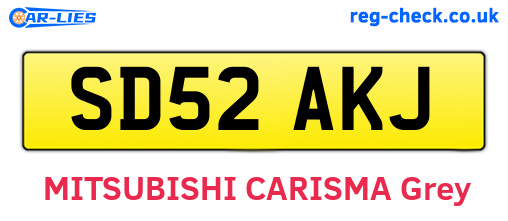 SD52AKJ are the vehicle registration plates.
