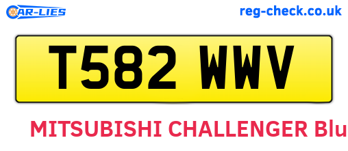 T582WWV are the vehicle registration plates.
