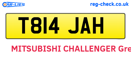 T814JAH are the vehicle registration plates.