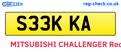S33KKA are the vehicle registration plates.