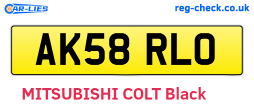 AK58RLO are the vehicle registration plates.