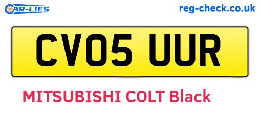 CV05UUR are the vehicle registration plates.