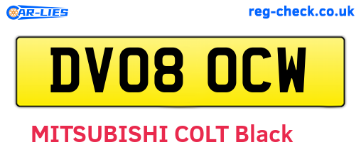 DV08OCW are the vehicle registration plates.