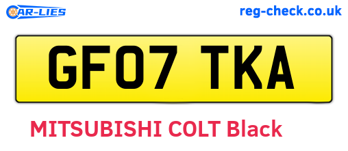 GF07TKA are the vehicle registration plates.