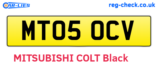 MT05OCV are the vehicle registration plates.